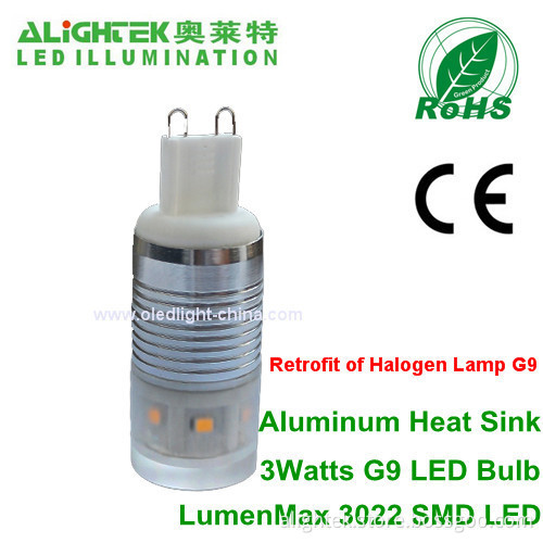3w Led G9 Retrofit For G9 Halogen Lamp For Crystal Chandeliers Light 3w Lm80